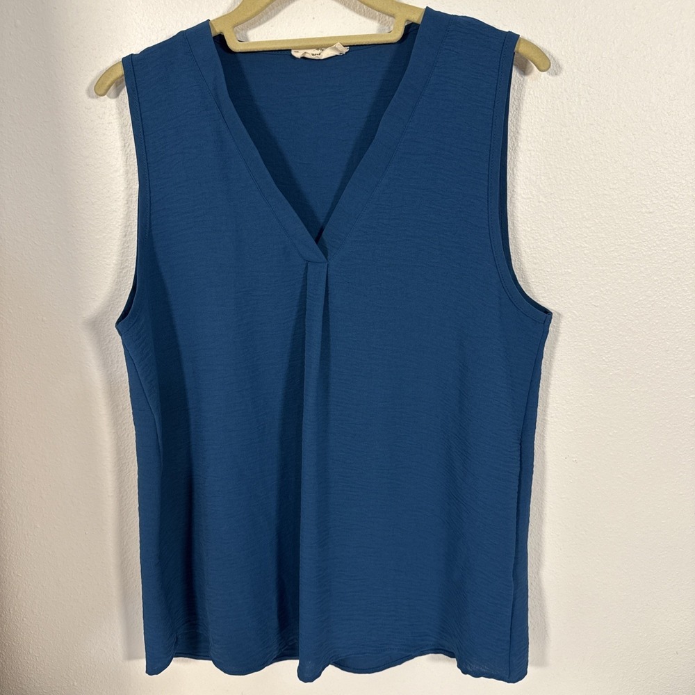 Entro Sleeveless Pullover Women's Top Med Dark Teal Blue V1